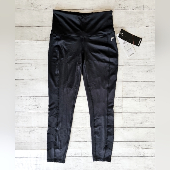 Head Attitude High Rise Leggings Mesh detail Dri-Motion Hidden Pocket Size Small - Picture 2 of 11